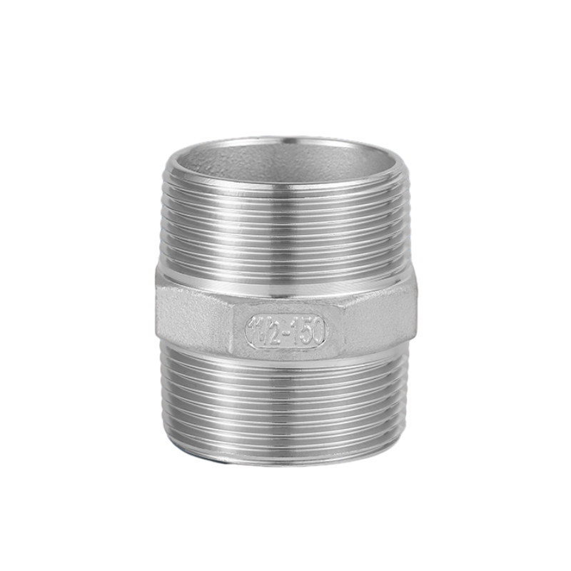 Filetages NPT de mamelon fileté hexadécimal en acier inoxydable aux deux extrémités