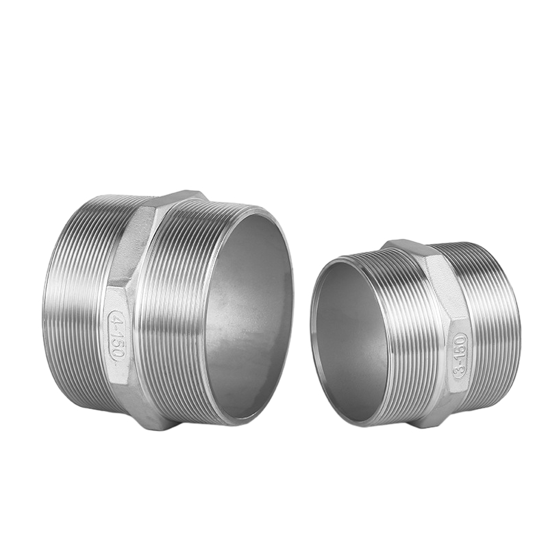 Filetages NPT de mamelon fileté hexadécimal en acier inoxydable aux deux extrémités